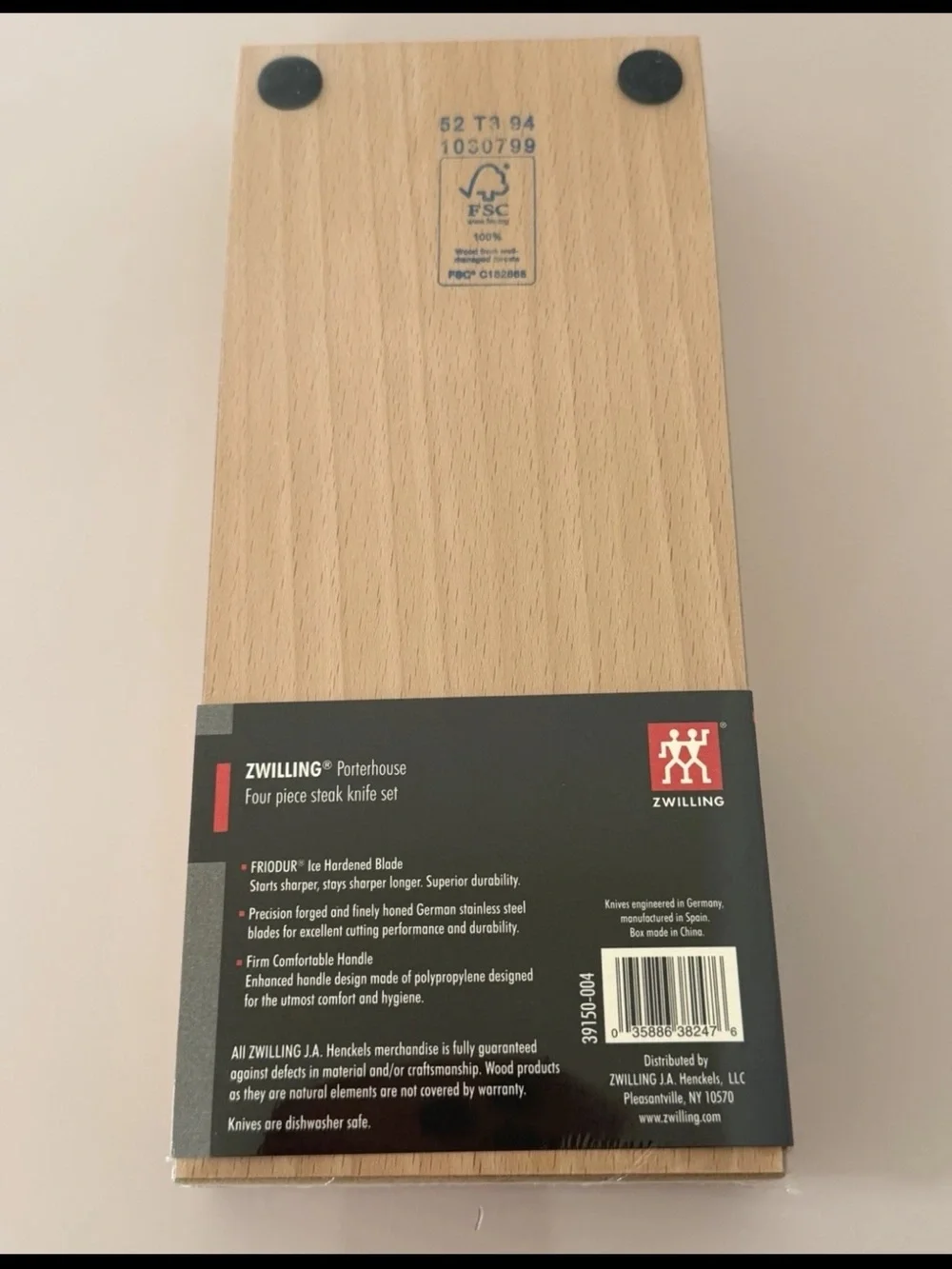 New ZWILLING J.A. Henckels Porterhouse Steak Knife Boxed Set Stainless Blades Bl